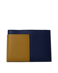 Hermes Necto Cardholder, Leather, Blue/Mustard, C AM 007UH